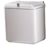 Suction Cup Trash Can for Bathroom and Kitchen with Lid Wall Mounted Garbage Bin No Drill Installation Space Saving PP Construction for Daily (White, 10.24 × 7.13 × 11.42 in)