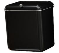 Suction Cup Trash Can for Bathroom and Kitchen with Lid Wall Mounted Garbage Bin No Drill Installation Space Saving PP Construction for Daily (Black, 10.24 × 7.13 × 11.42 in)