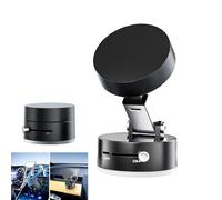 Suction Cup Type Magnetic Cell Phone Holder, Vacuum Adsorption, Portable Car Phone Holder, Retractable and Foldable, Applied to The Car, Smooth Walls, Glass, Bathroom and Other Smooth Plane (Black)