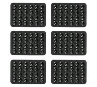 Suction Cups, 6Pcs Mini Suction Cup Mat Non Slip Square Phone Silicone Suction Cup Mat with 24 Suction Cups Versatile Adhesive Single-Sided Phone Holder Mat Black