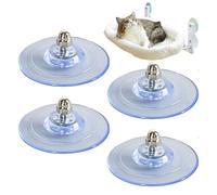Suction Cups for Cat Bed - 8.5 x 8.5 x 1 cm 4 Pieces Transparent PVC Suction Cups | Window Pole Holder with Screws for Cats Maximum Weight 20 kg Safe Use of Window Seat