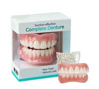 Suction-fit Complete Denture, Silicone Full Denture Set, Multifunctional silicone denture set, for Men and Women (1pcs)