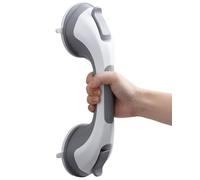 Suction Grab Rails for Bathroom, 31CM Shower Safety Handles, Max 110KG Support, No-Drill Handrail for Elderly, Disabled & Children, Anti-Slip Suction Cup Fitting, Waterproof Mobility Aids, Silver
