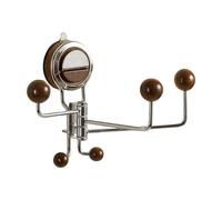 Suction Hooks - Rotatable Shower Hook Glass Wall Storage | Rotating 5 Rod Storage Holder ABS Base with Swivel Arms, Multi Hook Organizer for Towel, Key, Bag, and Home Decor