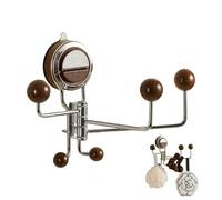 Suction Hooks, Wall Hanger with 5 Arm Rotation, Adjustable Holder for Home, Easy Install Feature, Reusable Function, Organizer Tool, Bathroom Accessory for Shower, 7.24x2.09x6.73 inches