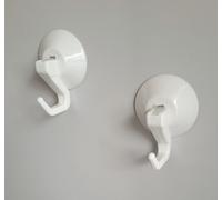 Suction Hooks With Click Function, White, 2-Piece Pack (1 Pack)
