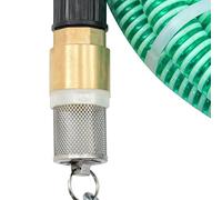 Suction Hose with Brass Connections, Green, 1.1 Inch, 25 m, PVC Garden Hose, Water Hose, Watering, Flexible, Kink-Resistant for Garden, Lawn, Patio, Balcony, Pool Cleaning