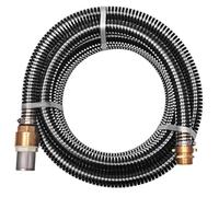 Suction Hose with Brass Connectors 10 m Length 25 mm Diameter Black Flexible and Kink Resistant for Garden Watering, Domestic Waterworks, Pool and Patio