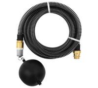 Suction Hose with Brass Connectors Black 1.1 Inch 25 m PVC Garden Hose Flexible for Watering Garden Lawn Patio with Float and Strainer for Water Filter and Garden Pumps