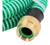 Suction Hose with Brass Connectors Green PVC 20 m 1.1 Inch Inner Diameter 1 Inch Thread Connection Flexible Kink Resistant for Garden Watering Lawn Patio Pool Cleaning