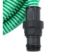 Suction Hose with PVC Connectors, Green, 1 Inch, 10 m Length, Flexible and Kink Resistant for Garden, Irrigation, Pool and Water Management, with Foot Valve and Strainer for Clean Water