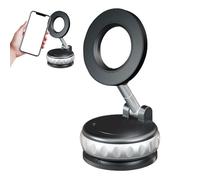 Suction Magnetic Phone Holder - 360 Rotation for Hands-Free Viewing | Aluminum Alloy with Foldable Arm, Strong Vacuum Grip, Adjustable Mobile Stand for Car Dashboard Table Counter