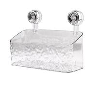 Suction PET Bathroom Wall Organiser Box | Mounts easily on smooth walls with a suction cup design and ventilated hollow base to keep items dry.