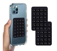 Suction Phone Case Mount, 2Pcs Silicone Phone Suction Grip Compatible with iPhone and Android Cases, Anti-Slip Hands-Free Mobile Accessory Holder, Sticky Phone Grip for Tiktok Videos and Selfies