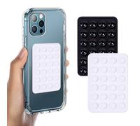 Suction Phone Case Mount, 2Pcs Silicone Phone Suction Grip Compatible with iPhone and Android Cases, Anti-Slip Hands-Free Mobile Accessory Holder, Sticky Phone Grip for Tiktok Videos and Selfies
