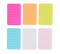 Suction Phone Case Mount, 6pcs Universal Anti Slip Silicone Fluorescent Phone Holder Grip Double Sided Sticky Suction Pad Back Cover for Mirror Smartphones