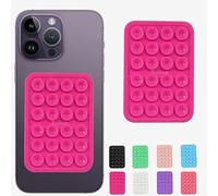 Suction Phone Case Mount, Sillicon Adhesive Phone Accessory for iPhone and Android, Hands-Free Fidget Toy Mirror Shower Phone Holder, Tiktok Videos and Selfies (Hot Pink)