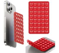 Suction Phone Mount Double Sided Octo Buddy for MagSafe Case, Silicone Sticky Grip Secure Holder for iPhone, Hands-Free Taking Photo/Recording Video/Live Streaming for Instagram Influencer（red）