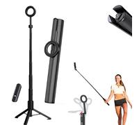 Suction Phone Tripod - Magnetic Phone Tripod No Clamps, No Adjustments, Portable Foldable Double Magnet Mount - Just Snap, Shoot, and Go (Black)