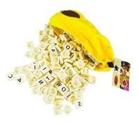suction Portable Letter Tile Word Game with Banana-Shaped Storage Pouch, Travel Spelling Game for Family Game Nights