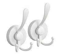 Suction Shower Hooks, Undersidewalk Towel Hook | 2x Reusable Suction Hook No Punch | Bath Robe Holder, Bathroom Vacuum Hanger for Glass Wall, Mirror