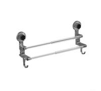 Suction Towel Rail Bathroom, Adjustable 48-80cm Stainless Steel Holder for Bathroom Kitchen, without Drilling Installation(Gray)