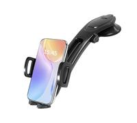 Suction Type Downward Bending Phone Mount - 360° Adjustable Car Phone Holder With Strong Suction Cup For Dashboard & Windshield, Universal ABS Mobile Stand Compatible With All Smartphones
