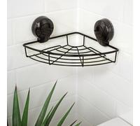 Showerdrape Corner Shower Caddy Floating, Suction Bathroom Organiser For Toiletries Bottle Storage Rack Shampoo Holder Bathroom Accessories Black Shower Caddy No Drill, Bathroom Storage