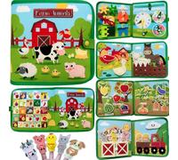 Sudadera Montessori Busy Board for 1 2 3 Year Old Boy Girl Gifts | Animal Farm Busy Book for Kid Age 2-3 Baby Sensory Travel Educational ToyToddler Toys for 1-2-3 Year Old Boys Girls