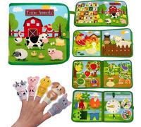 Sudadera Montessori Busy Board from 1 Year with Farm Animals, Sensory Toy & Practical Life Skills (Farm-2)