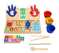 Sudadera Montessori Math Fun Toy Set -Counting beads, Tracing Board & Finger Counting,Counting toys Educational Learning Kit for Toddlers 3-5, Easter & Birthday Gift (A)