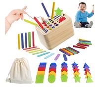 Sudadera Montessori Toy for 2+ Year Olds, Wooden Educational Toys with Magnetic Fishing Game & Shape Sorter, for Toddler Learning, Fine Motor Skills, Color & Shape Recognition