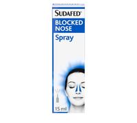 Sudafed Blocked Nose Spray (1 x 15ml), Relief from Congestion Caused by Cold and Allergies, Nasal Spray Provides Congestion Relief, Lasts Up to 10 Ho