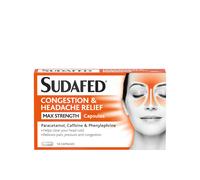 Sudafed Congestion & Headache Relief Max Strength - 16 Capsules