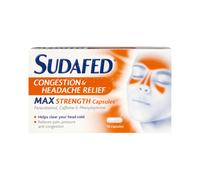 Sudafed Congestion & Headache Relief Max Strength 16 Capsules