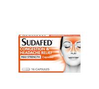 Sudafed Congestion & Headache Relief Max Strength 16 Years + 16 Capsules 16 Capsule