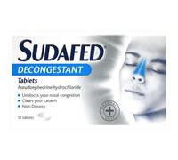 Sudafed Decongestant 12 Tablets