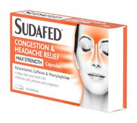 Sudafed Head Cold Relief Capsules Max Strength - 16 Capsules
