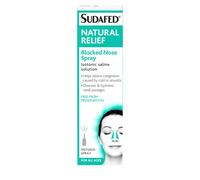 Sudafed Natural Relief Blocked Nose Spray (1x15ml), Cleanses and Hydrates The Nasal Passage, Natural Congestion and Sinus Relief from Cold or Sinusit