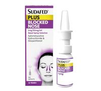 Sudafed Plus Blocked Nose Nasal Spray, 5-in-1 Fast Congestion Relief | Works in 5 Minutes, Lasts Up to 10 Hours, Xylometazoline and Dexpanthenol, 10 ml