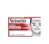 Sudafed Sinus Max Strength Capsules, Fast and Effective Relief of Cold & Flu Symptoms from Day 1, 16 Capsules