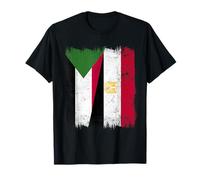Sudan Egypt Half Flag Sudanese Egyptian Heritage T-Shirt