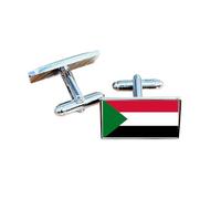 Sudan Flag Cufflinks - Sudanese National Flag Gift for Men | Red, White, Black & Green Tricolour Design | Groomsmen Wedding Gift | Gift Box Included | Proud Sudan Heritage Keepsake