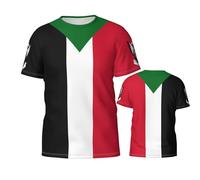 Sudan Flag Workwear Working Shirt Breathable Mens Tshirt Classic Mens T-Shirt for Running Lounge Summer M