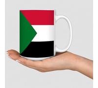 Sudan Mug White Flag Patriotic Men Dad Father Husband Military Ceramic Accent Mugs Funny Housewarming White Glossy Mug Mothers Day Festival Gift for Mother in Law Couple 15oz