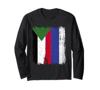 Sudan Russia Half Flag Sudanese Russian Jersey Long Sleeve T-Shirt