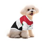 Sudanese flag Print Cotton Dog T Shirt Breathable Soft Pet Clothes, for Small Medium Large Dogs Cats