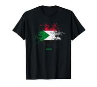 Sudanese Watercolor Flag, Vintage Sudan Flag T-Shirt
