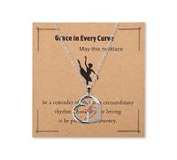 Sudaporn Ballerina Dancing Necklace for Women Christmas Dance Recital Gifts Heart Pendant for Ballerina Dancer Inspirational Encouragement Gift Ballet Teacher Appreciation Gifts