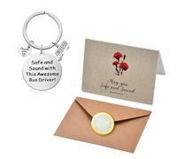 Sudaporn Bus Driver Keychain Christmas Appreciatin Gift School Bus Drivers Keyring With Envelope for Men Blessing Thank You Gift National School Staff Star End of Year Gifts Idea